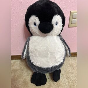 Toys R Us Large Grey Gray White Penguin 20” Plush Stuffed Animal